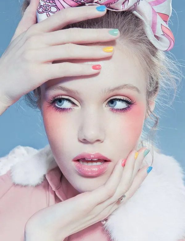Colorful Makeup Portrait, photographic, vibrant