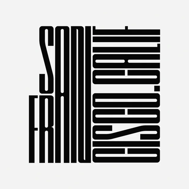 Vertical Typography Composition, minimal, swiss, monochrome