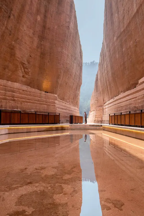 Architectural Canyon Interior, minimal, organic, muted