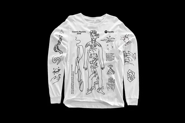 Line-art Graphic Long Sleeve Shirt, line-art, minimal, monochrome