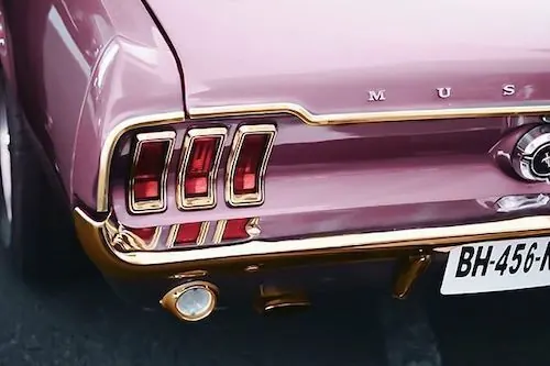Vintage Pink Car Detail, retro, photographic, vibrant