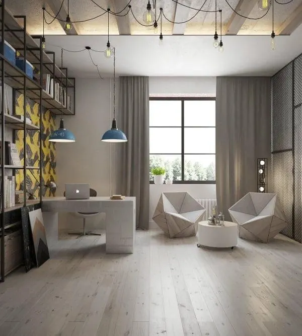 Modern Industrial Interior Design, minimal, light-mode, light