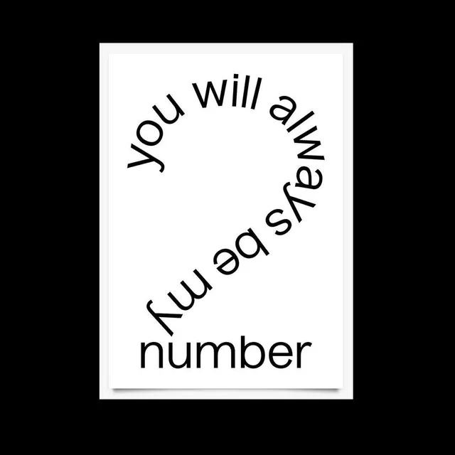 Typography and Number Graphic, minimal, swiss, monochrome