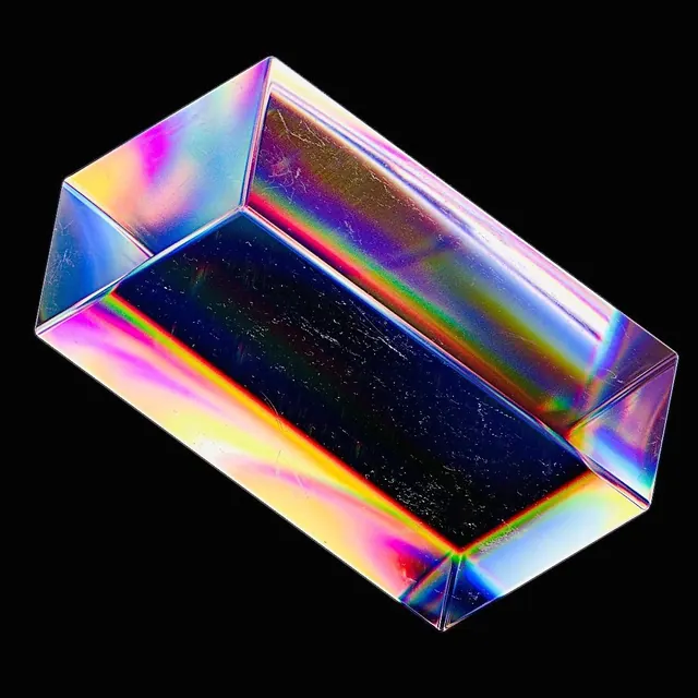 Iridescent Geometric Prism, 3d-render, abstract, vibrant