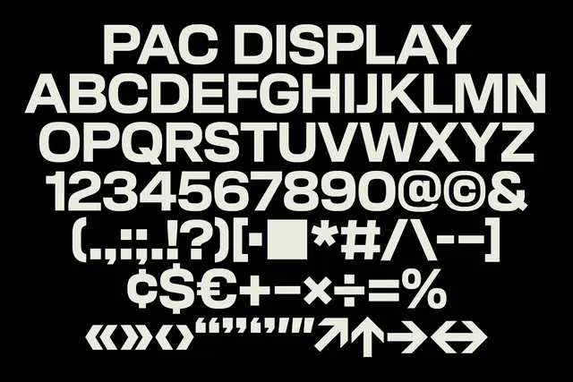 PAC Display Type Specimen