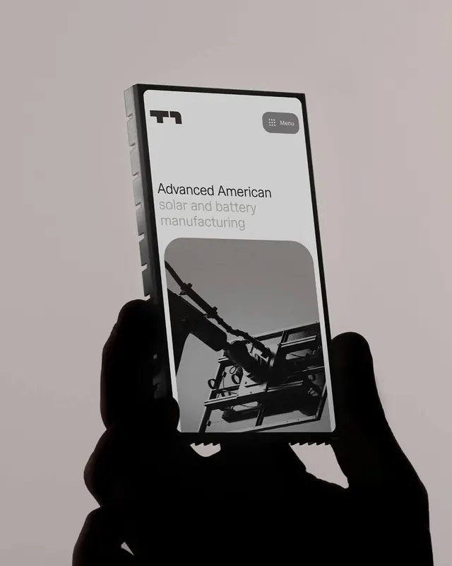 Advanced American Manufacturing Mobile UI, minimal, monochrome, monochrome