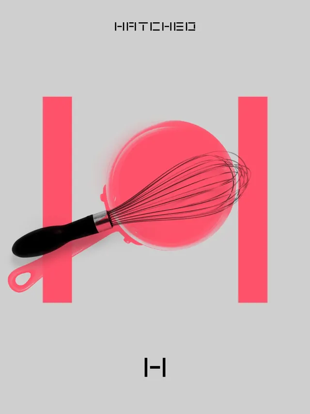 Hatched Brand Identity, minimal, geometric, high-contrast