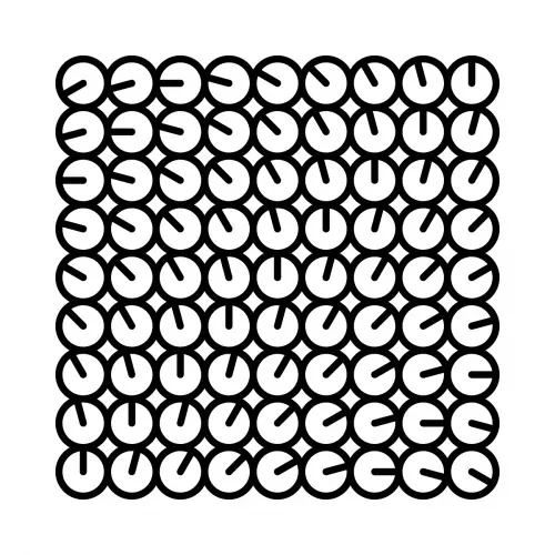 Black and white circular grid pattern, minimal, geometric, monochrome