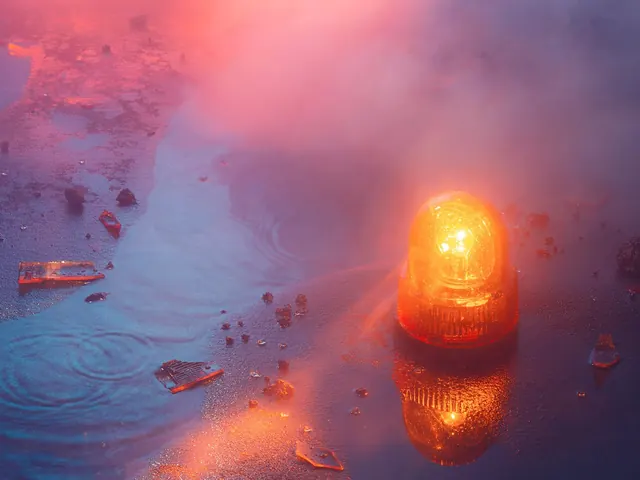 Glowing Lantern in Mist, organic, photographic, high-contrast