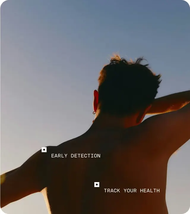 Health tracking silhouette poster, minimal, photographic, dark