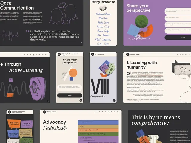 Advocacy coaching system design, minimal, organic, dark