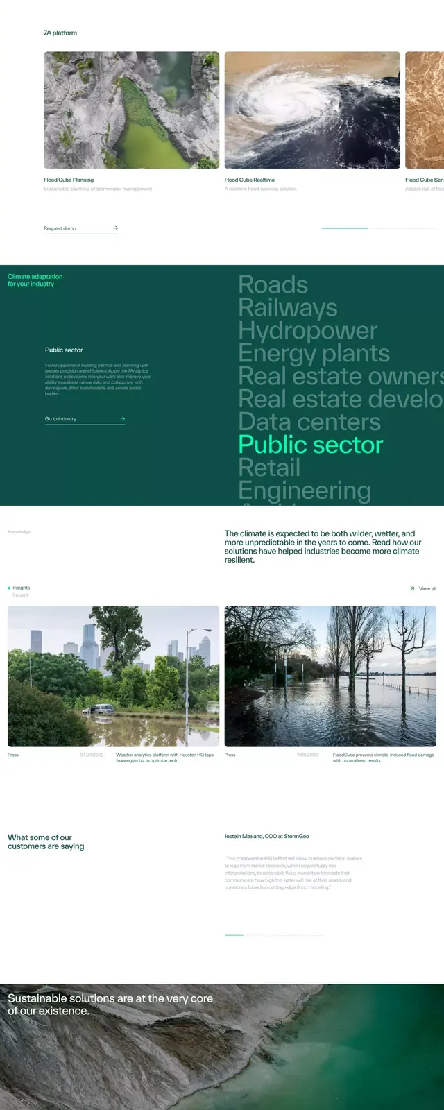 Environmental nonprofit website with teal and forest green, minimal, organic, dark