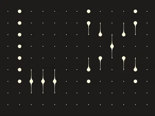 Minimalist dot and stem pattern, minimal, geometric, dark