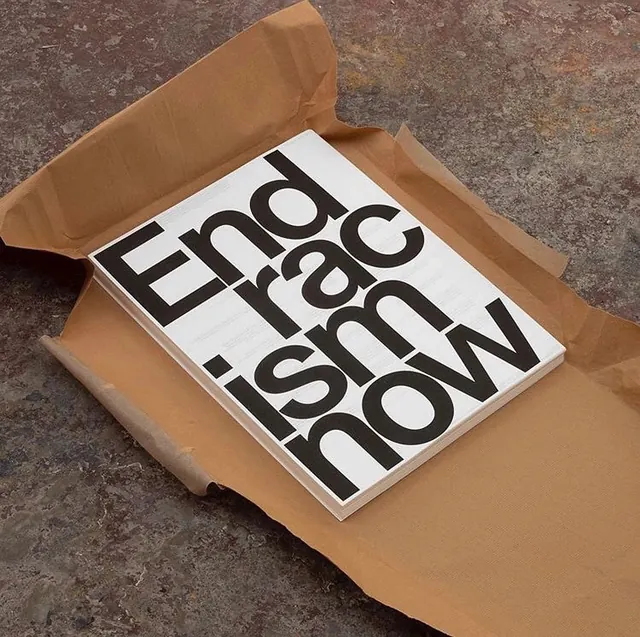 End Trash Now Poster, brutalist, minimal, monochrome