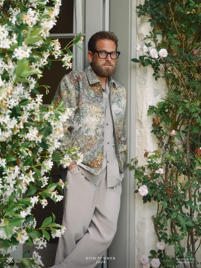 Floral Portrait with Patterned Shirt, organic, photographic, light