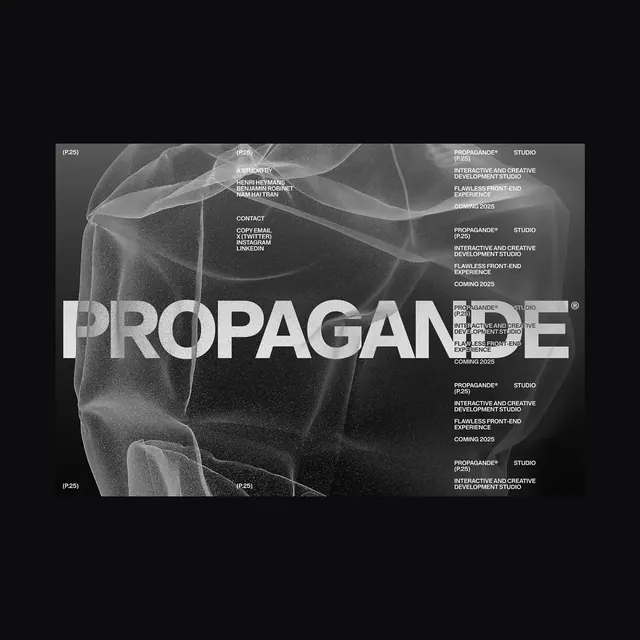 Propagande Identity System, swiss, technical, monochrome