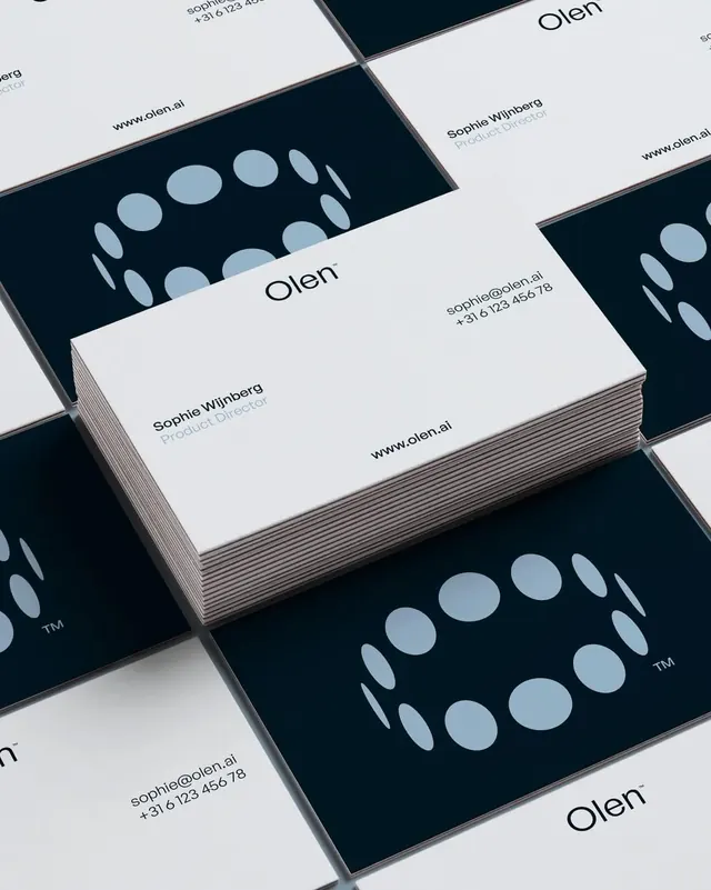 Minimal navy and white business card and brand system, minimal, corporate-clean, light