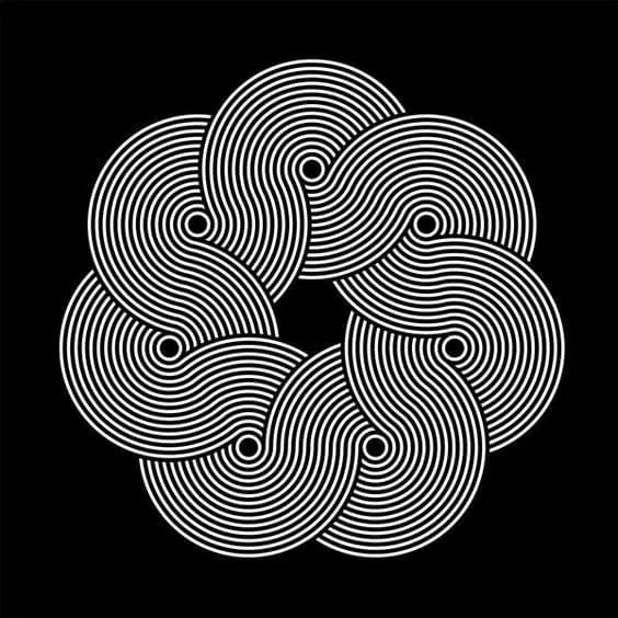 Concentric Circular Pattern, minimal, geometric, monochrome