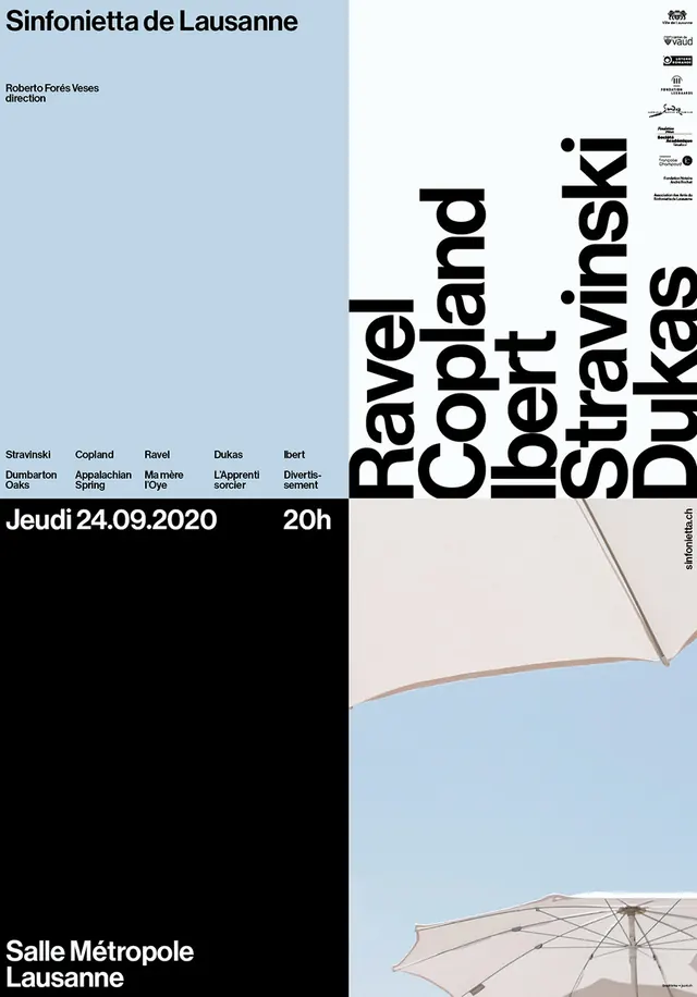 Cultural event poster with typographic asymmetry, minimal, editorial, cool