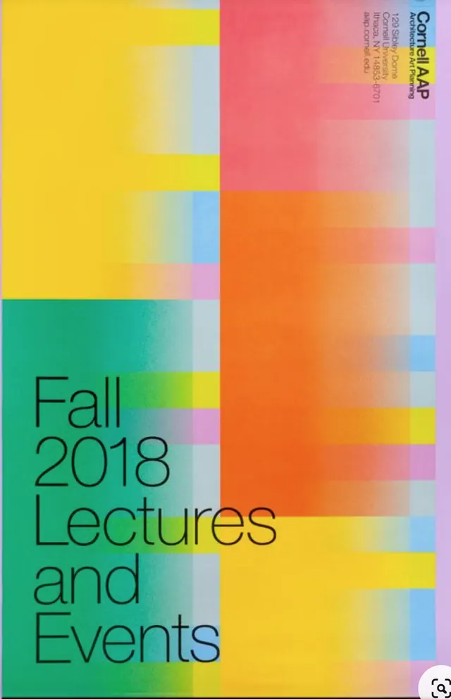 Fall 2018 event poster with color-blocking gradients, gradient-heavy, minimal, warm