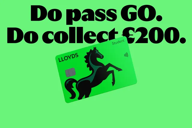 Lloyds banking incentive promotion card, flat, minimal, light