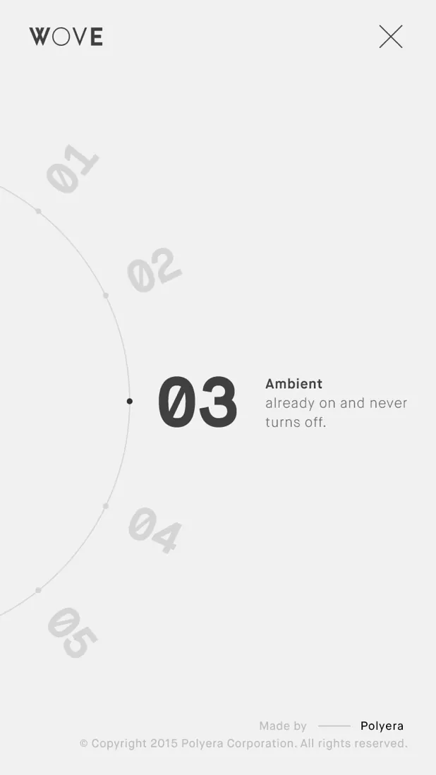 Wove onboarding step indicator progression, minimal, swiss, light