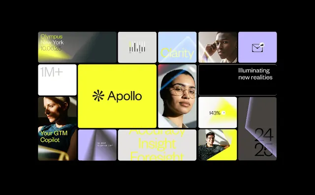 Apollo bento grid design system layout, minimal, corporate-clean, dark