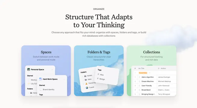 Information architecture conceptual system with soft-pastel cards, minimal, flat, light