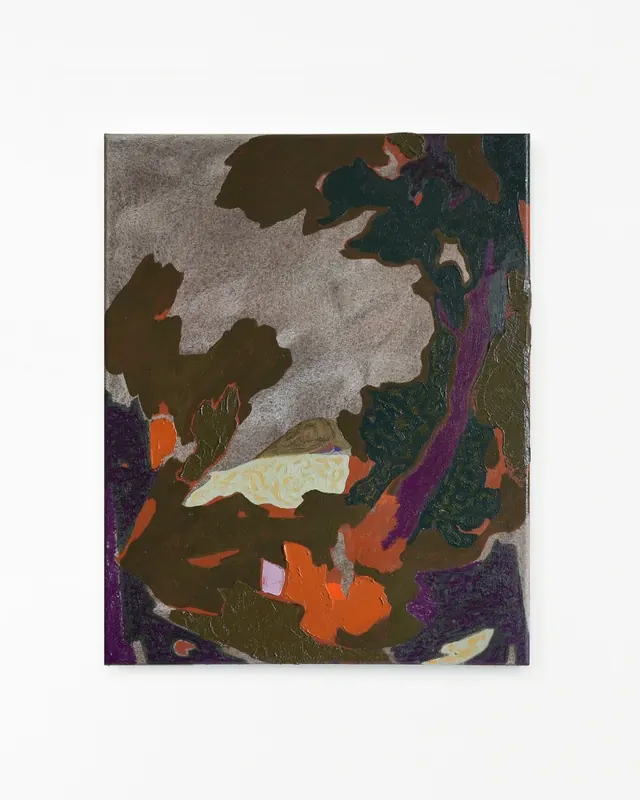 Impasto expressionist abstract with warm accents, abstract, organic, muted