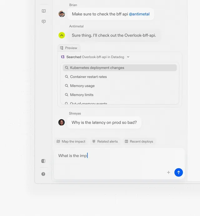Technical collaboration interface with nested queries, minimal, technical, light