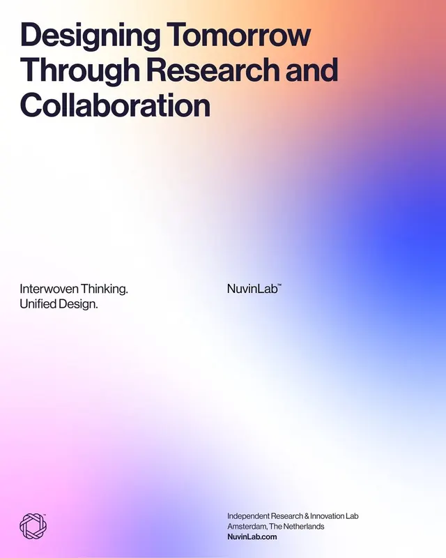 Soft gradient typography slide with research tagline, gradient-heavy, minimal, light
