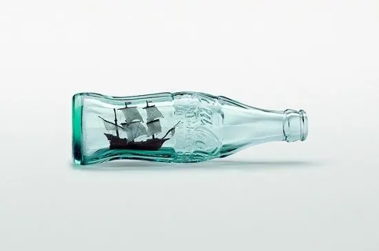Glass Bottle with Abstract Graphic