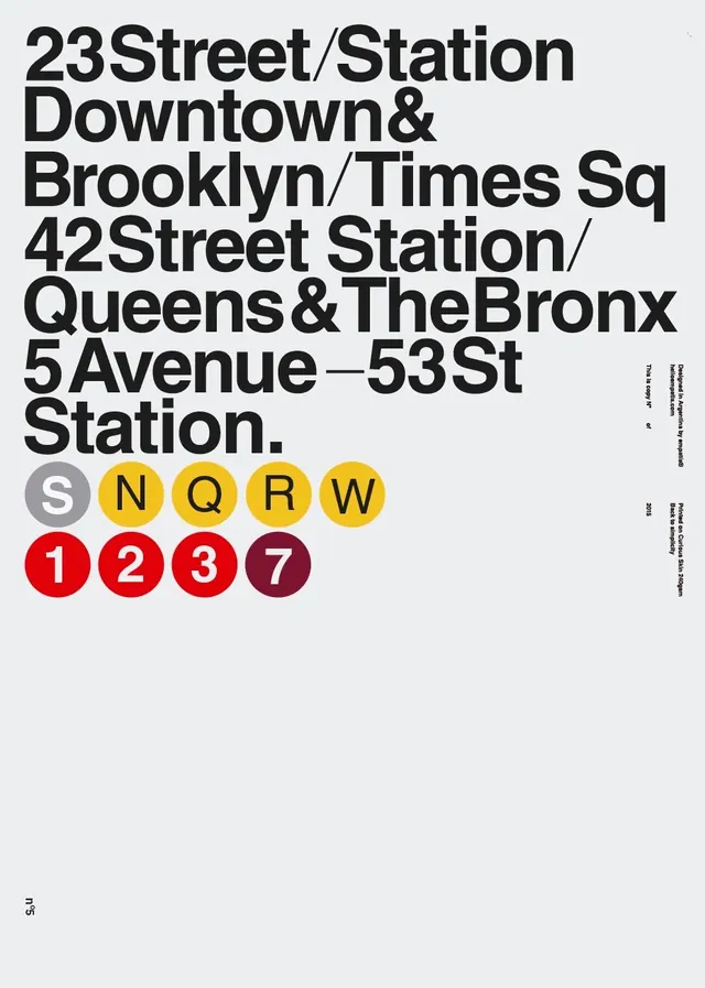 New York Transit Typography Layout