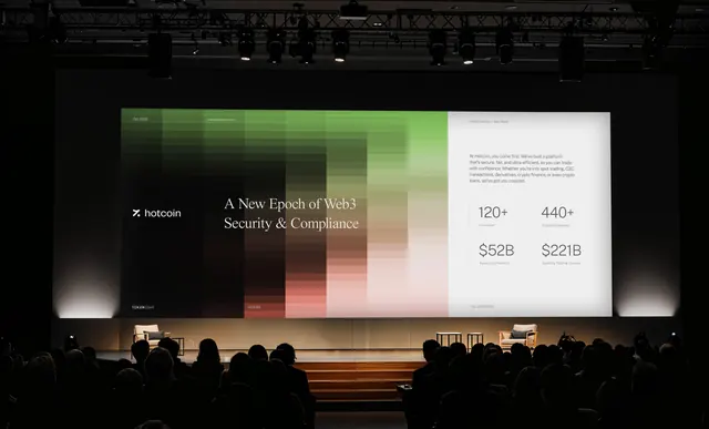 Presentation slide with gradient data visualization, corporate-clean, minimal, dark