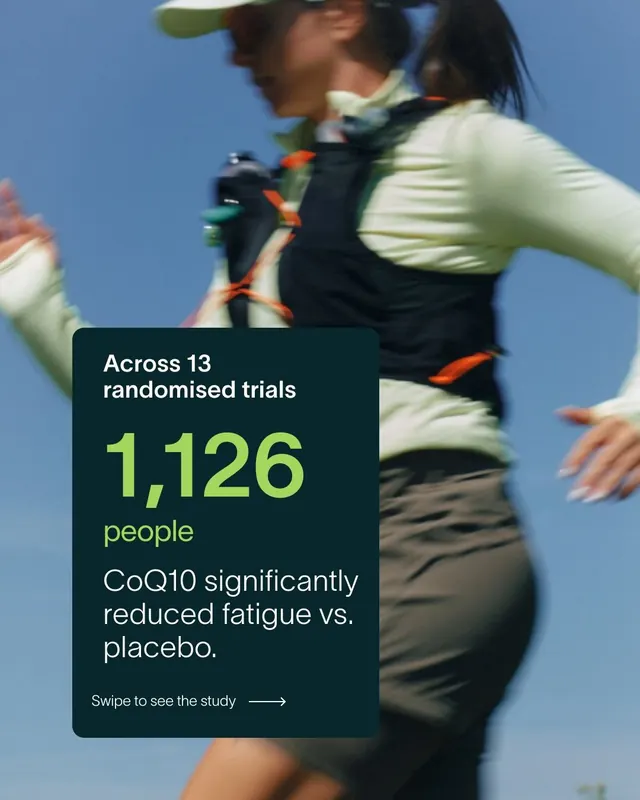 Clinical trial research card on athlete background, minimal, photographic, dark