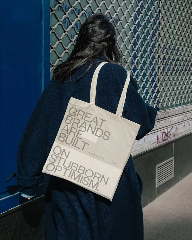 Tote Bag with Typography, minimal, editorial, high-contrast