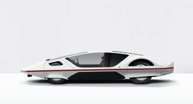 Profile of a Sleek Concept Car, minimal, geometric, light