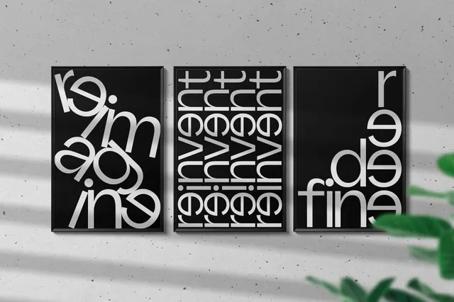 Abstract Typographic Grid, brutalist, monochrome, monochrome