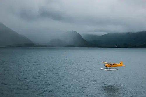 Foggy Lake Landscape, minimal, photographic, muted