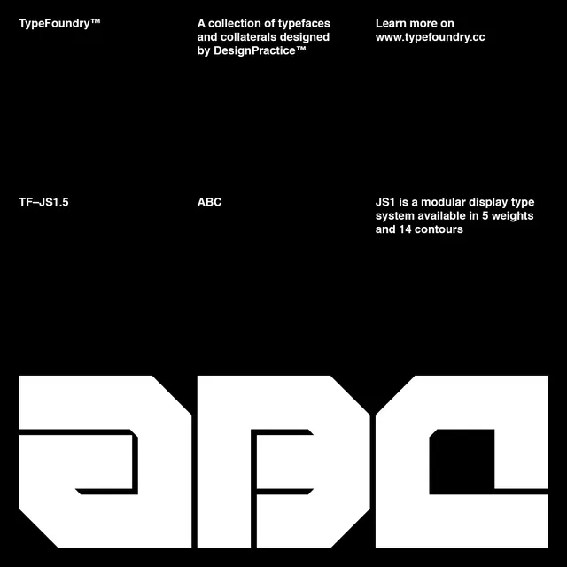 TypeFoundry ABC Typeface Specimen, minimal, swiss, high-contrast