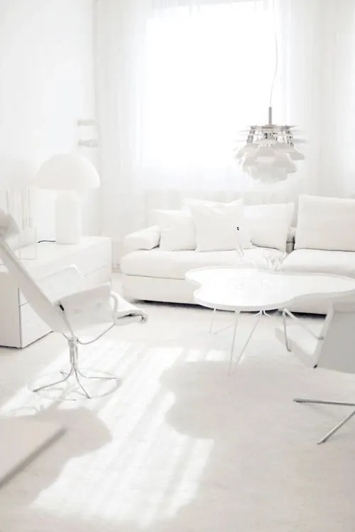 Minimalist White Living Room Interior, minimal, light-mode, light