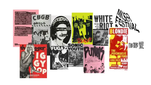 Punk and Grunge Typography Collage, brutalist, maximalist, high-contrast