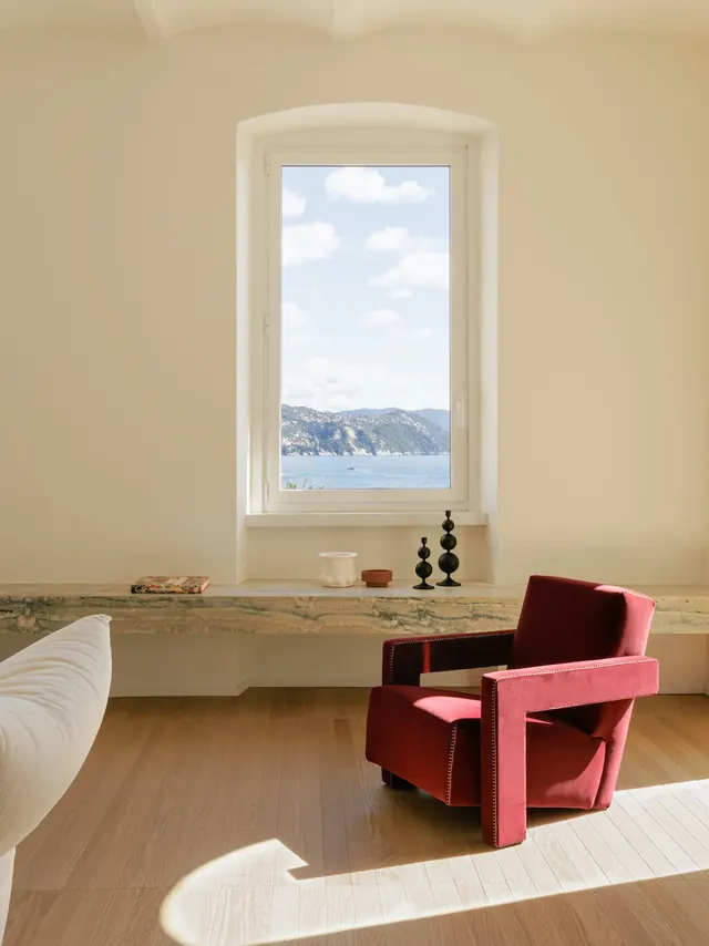 Minimalist Interior with Coastal View, minimal, light-mode, warm