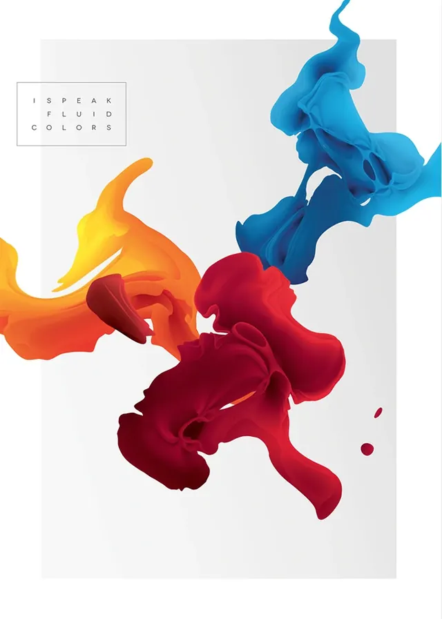 Abstract Fluid Shapes Composition, minimal, 3d-render, vibrant