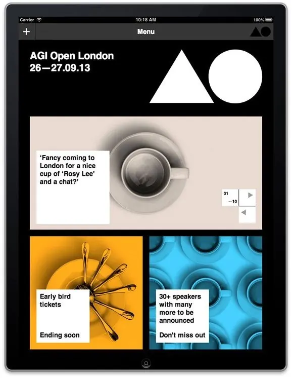 AGI Open London Event Promotion, minimal, swiss, high-contrast