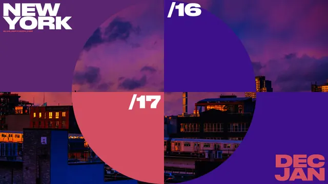 New York City Abstract Collage, maximalist, geometric, vibrant