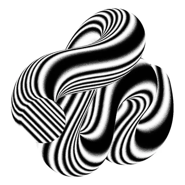Abstract 3D Ribbon Form, abstract, 3d-render, monochrome
