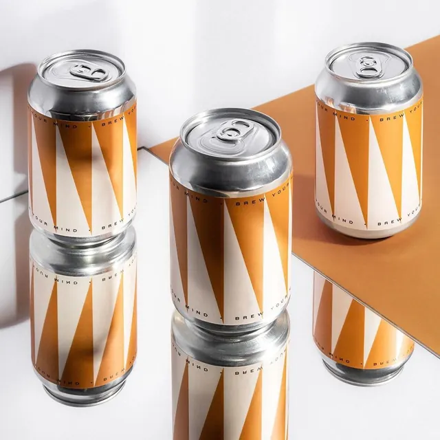Geometric Pattern Beverage Packaging, minimal, geometric, warm