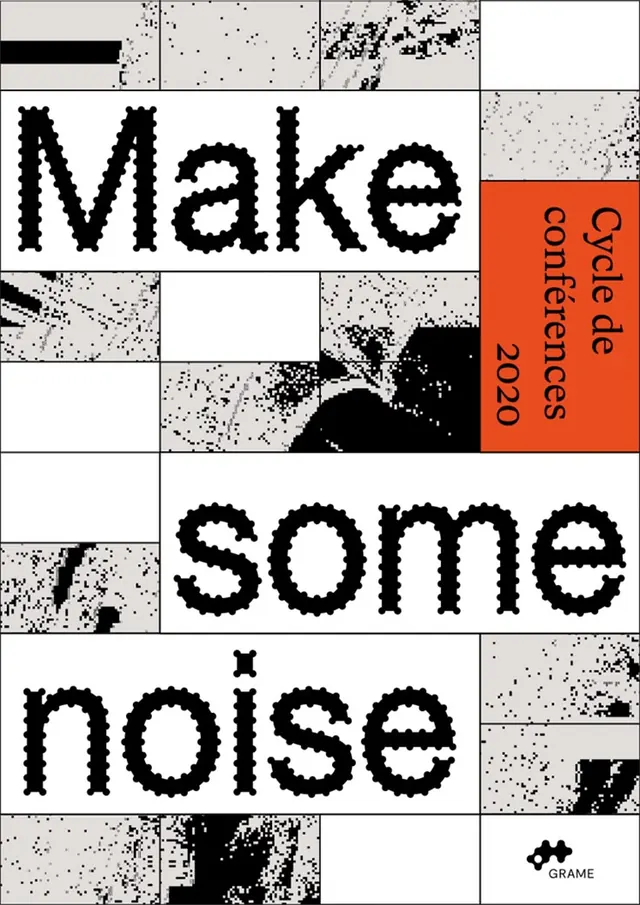 Make Some Noise abstract editorial poster, geometric, editorial, monochrome