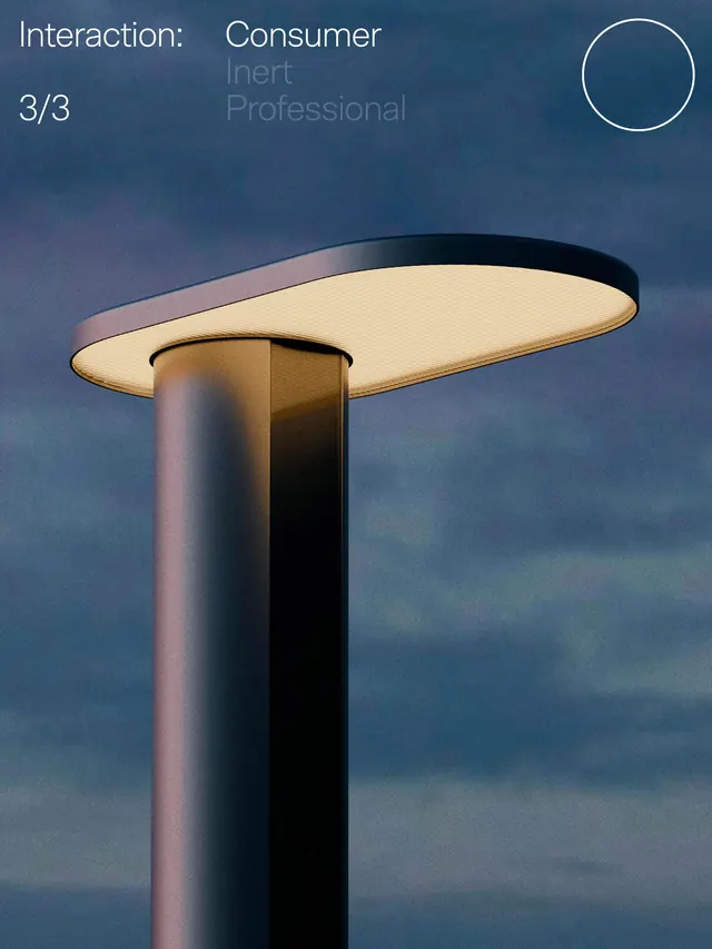 Outdoor Lighting Interaction Design, minimal, technical, dark